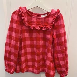 Hanna andersson organic cotton plaid top size 120cmUS6-7 great condition